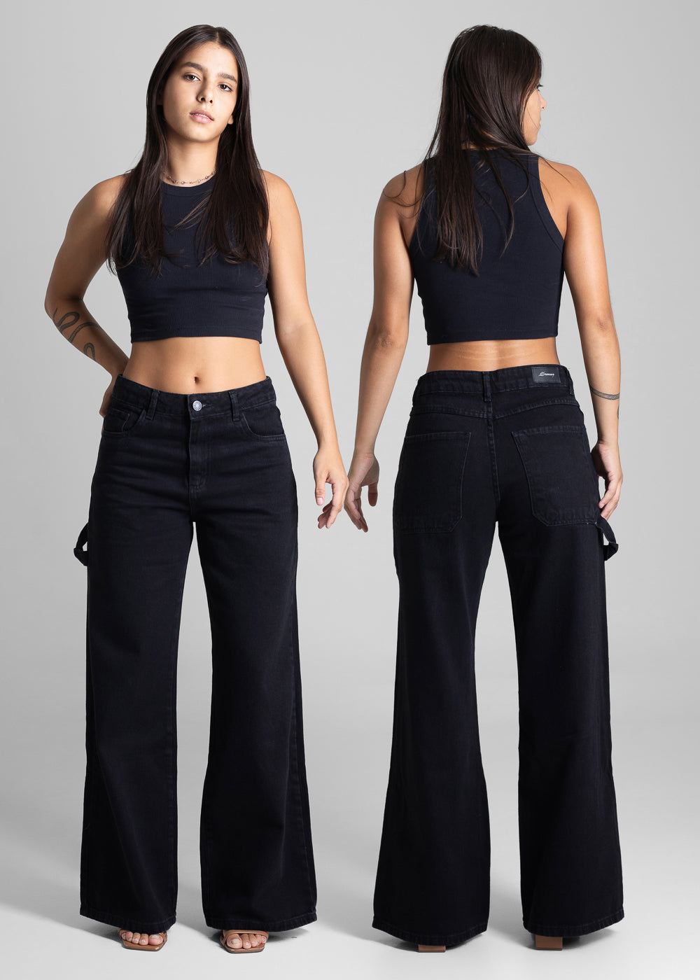 Calça Jeans Sawary Wide Leg - 282261 PRETO