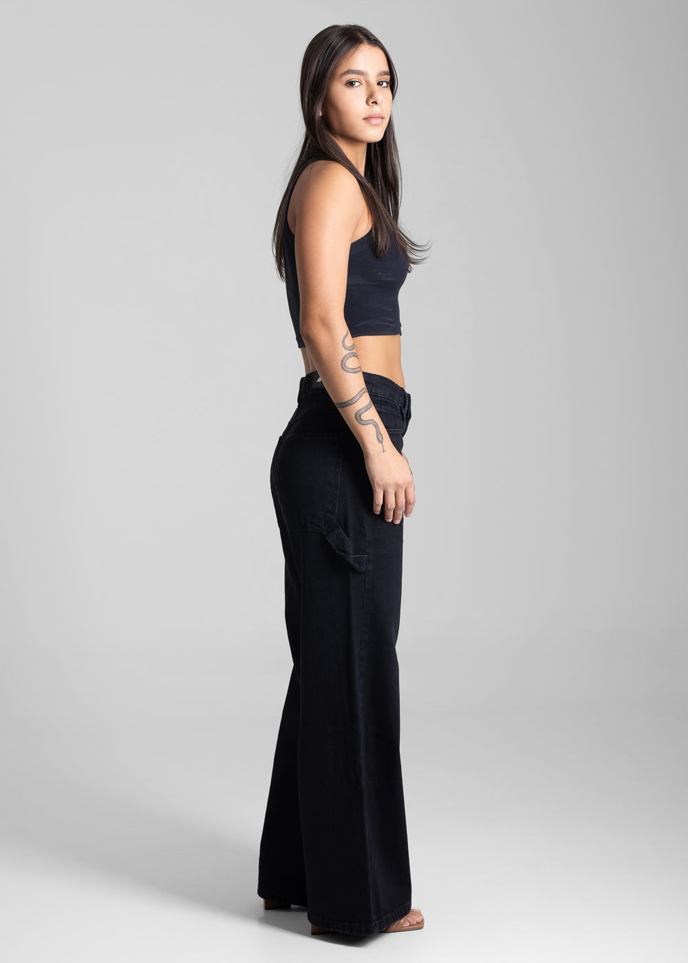 Calça Jeans Sawary Wide Leg - 282261 PRETO