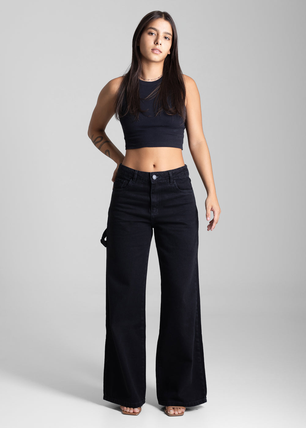 Calça Jeans Sawary Wide Leg - 282261 PRETO
