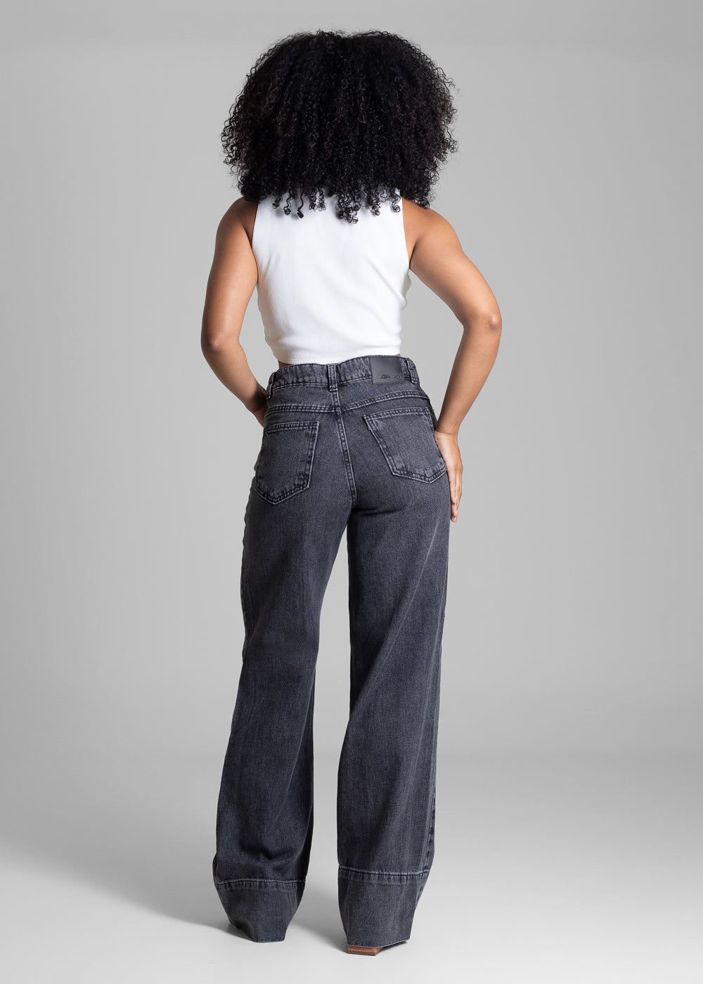 Calça Jeans Sawary Wide Leg - 282288 PRETO