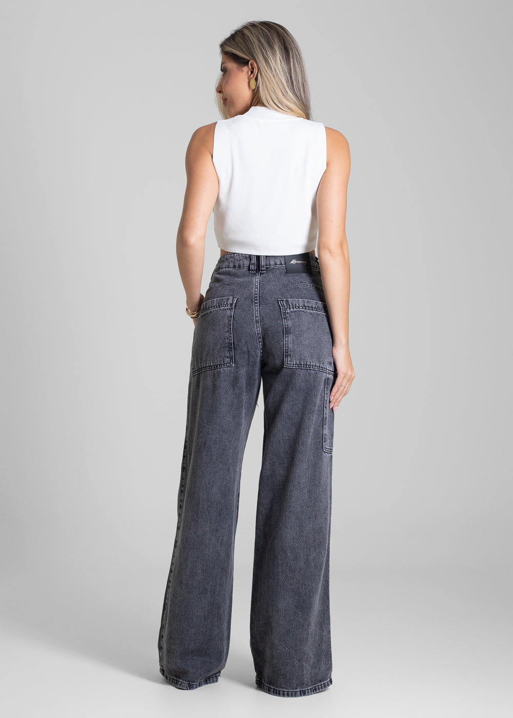 Calça Jeans Sawary Wide Leg - 282295 PRETO