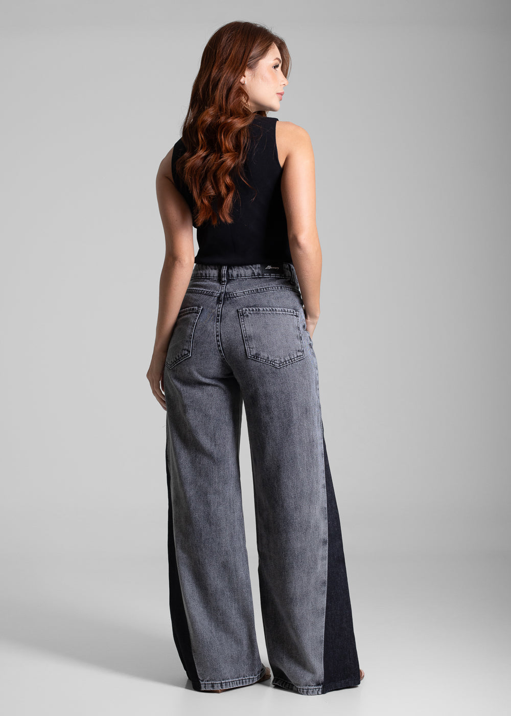 Calça Jeans Sawary Wide Leg - 282300 PRETO