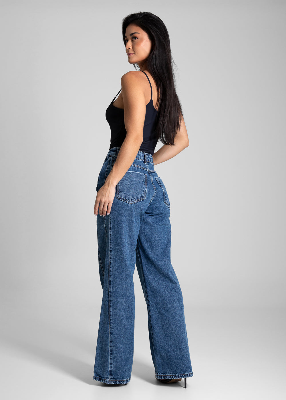 Calça Jeans Sawary Wide Leg Petit - 282302 AZUL