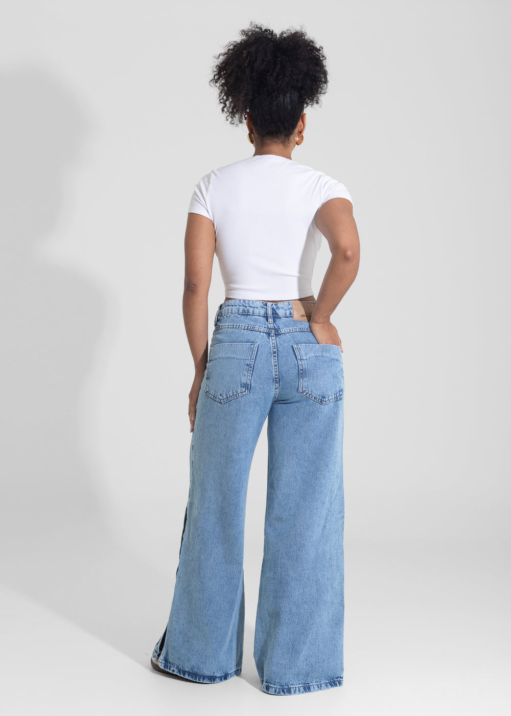 Calça Jeans Sawary Wide Leg Petit - 282303 AZUL
