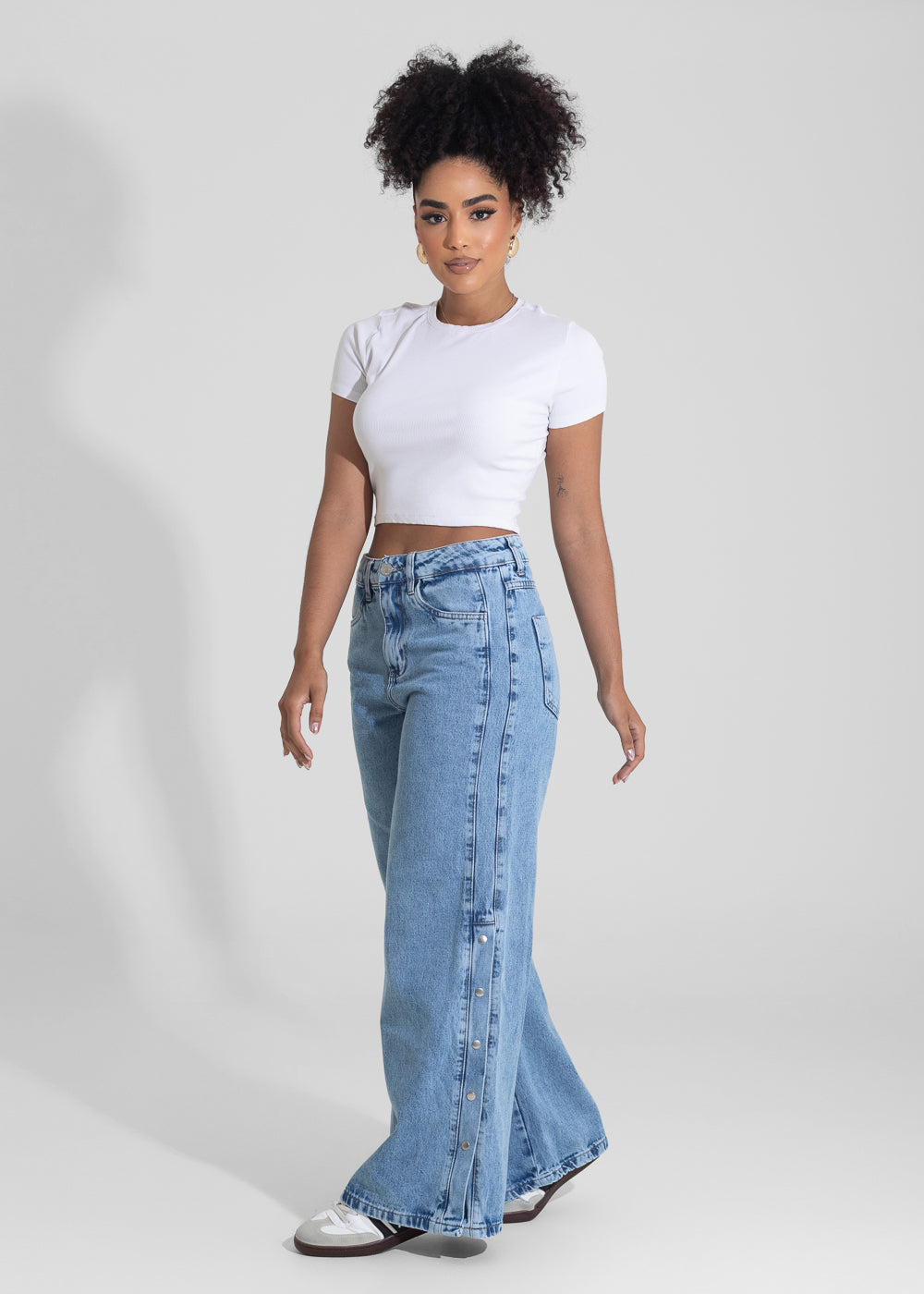 Calça Jeans Sawary Wide Leg Petit - 282303 AZUL