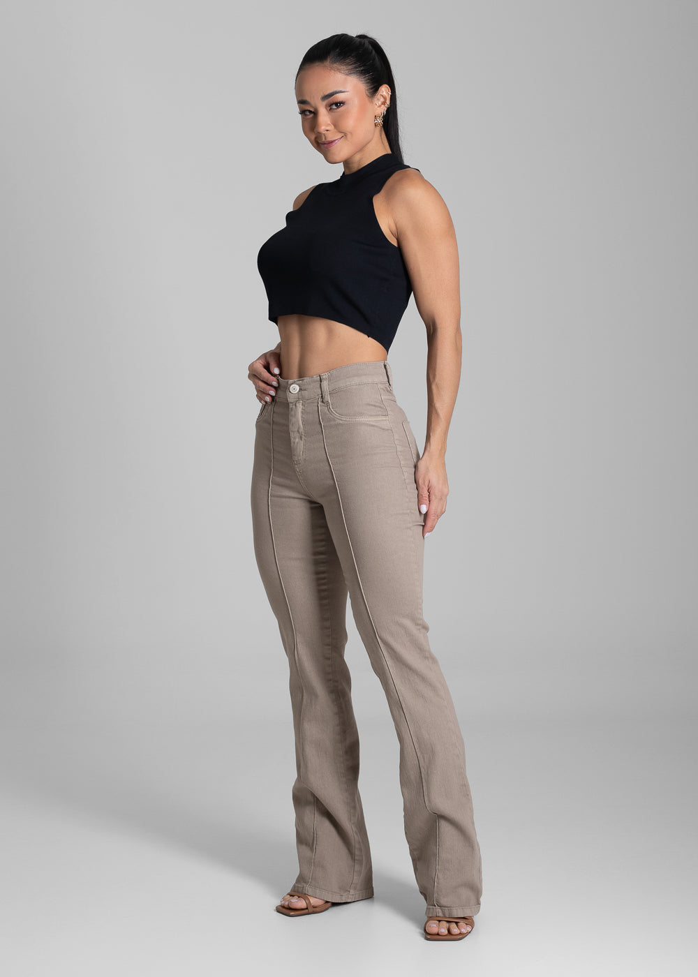 Calça Sarja Sawary Boot Cut - 282311 BEGE