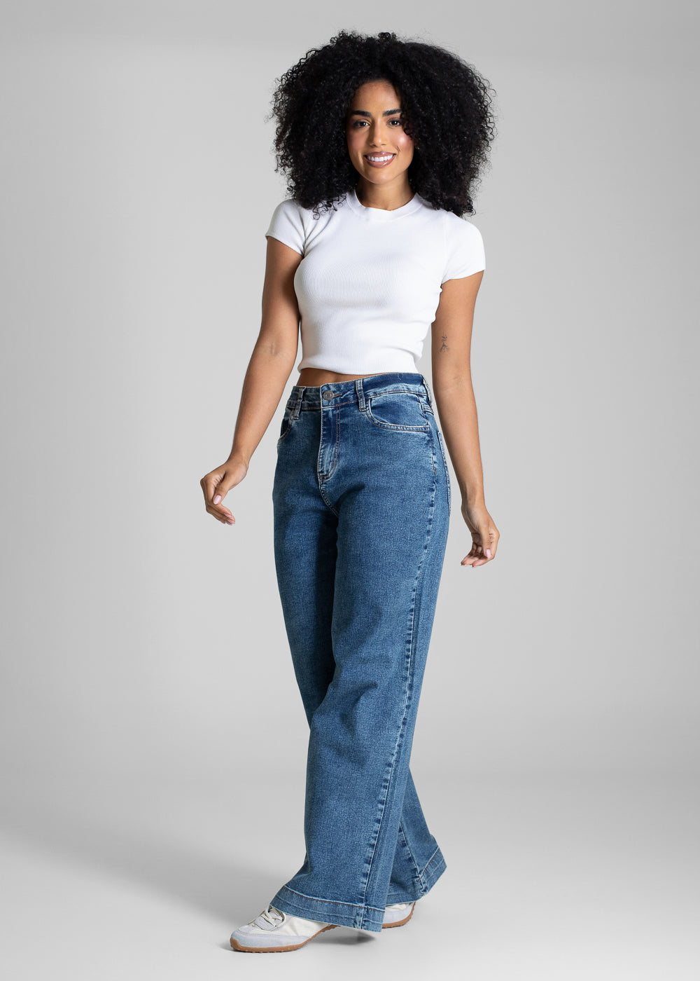 Calça Jeans Sawary Wide Leg Petit - 282317 AZUL