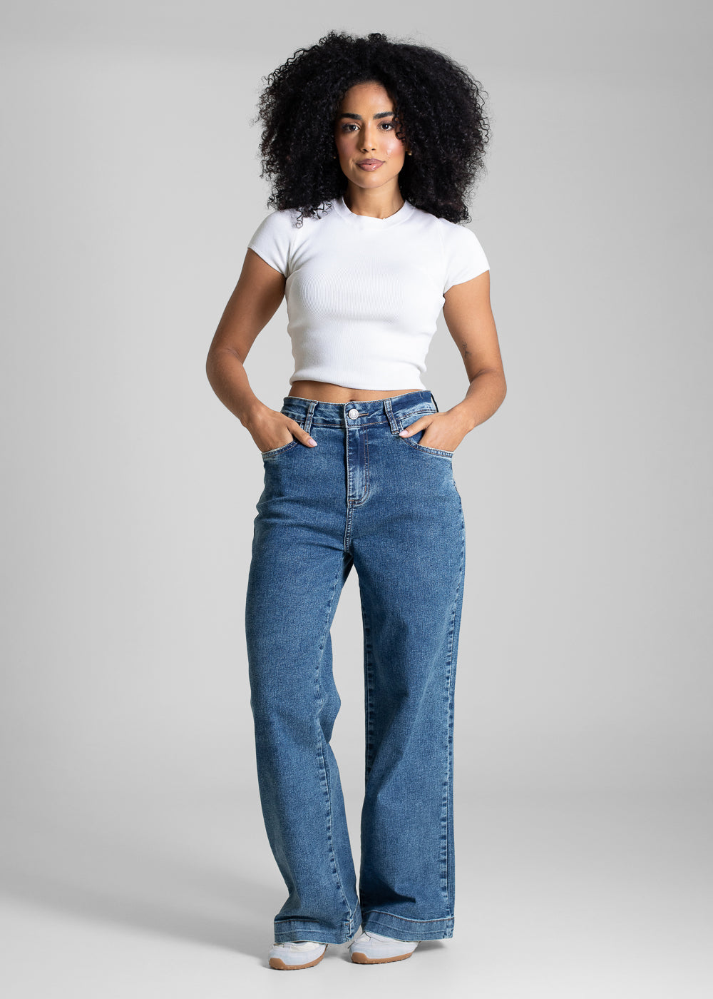 Calça Jeans Sawary Wide Leg Petit - 282317 AZUL