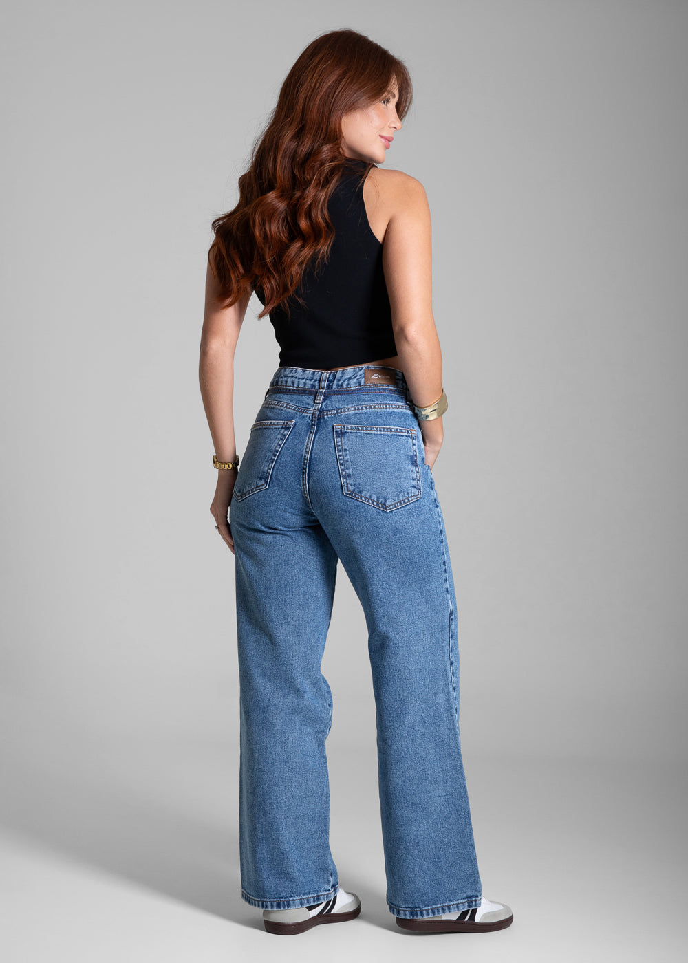 Calça Jeans Sawary Wide Leg Petit - 282318 AZUL