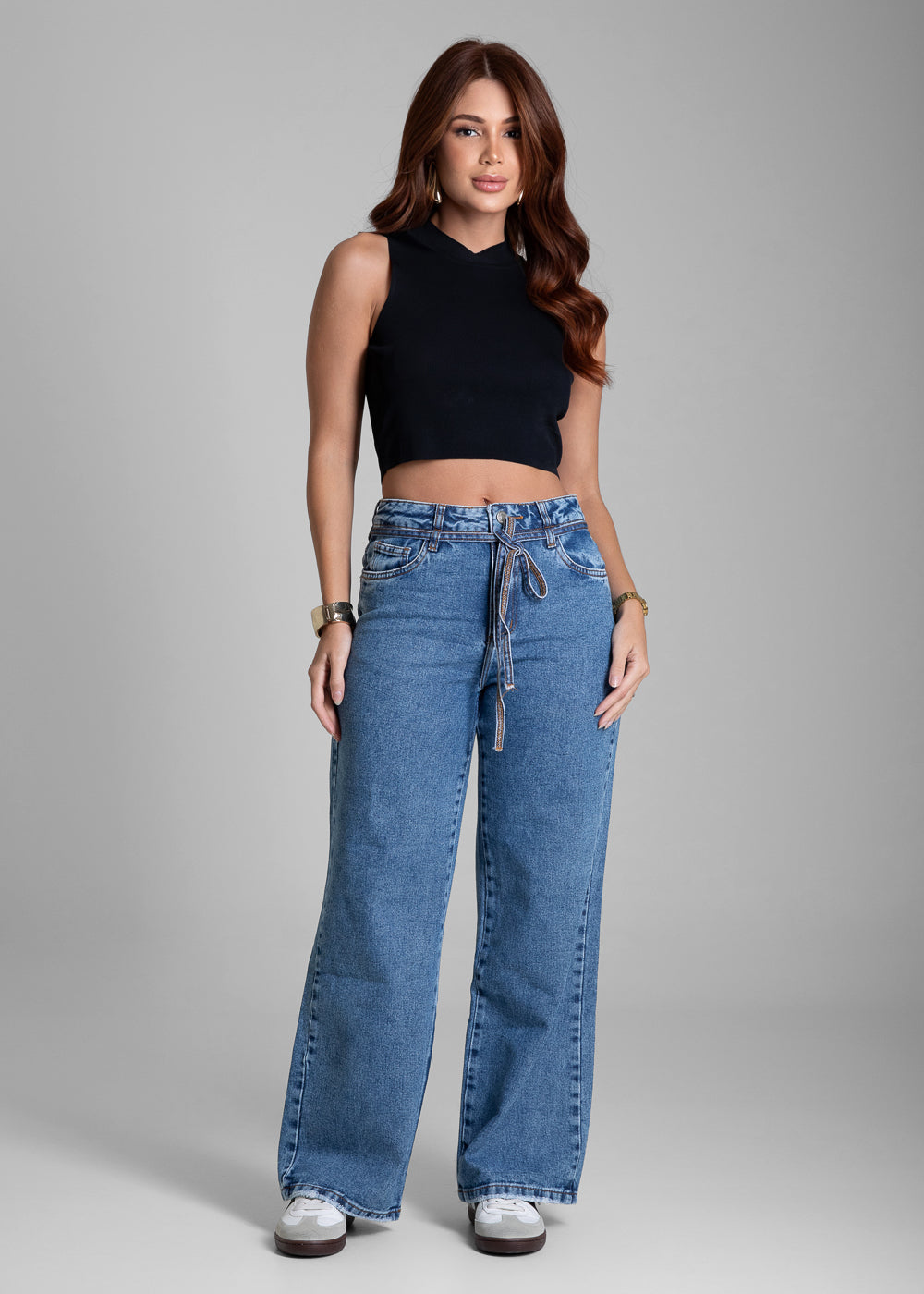 Calça Jeans Sawary Wide Leg Petit - 282318 AZUL