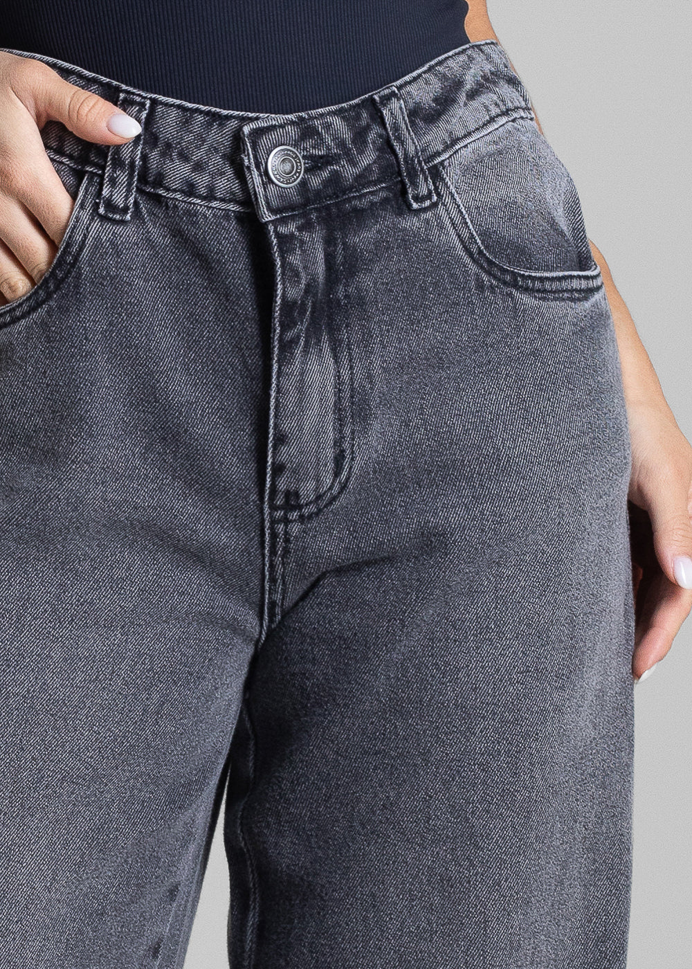 Calça Jeans Sawary Super Wide Leg - 282322 PRETO