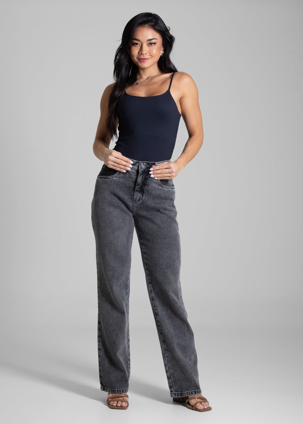 Calça Jeans Sawary Reta - 282323 PRETO