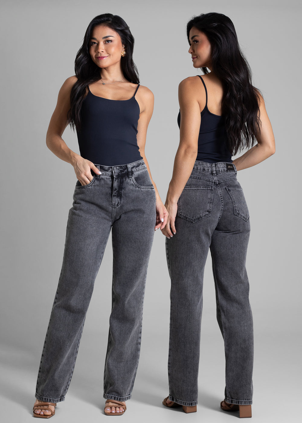 Calça Jeans Sawary Reta - 282323 PRETO