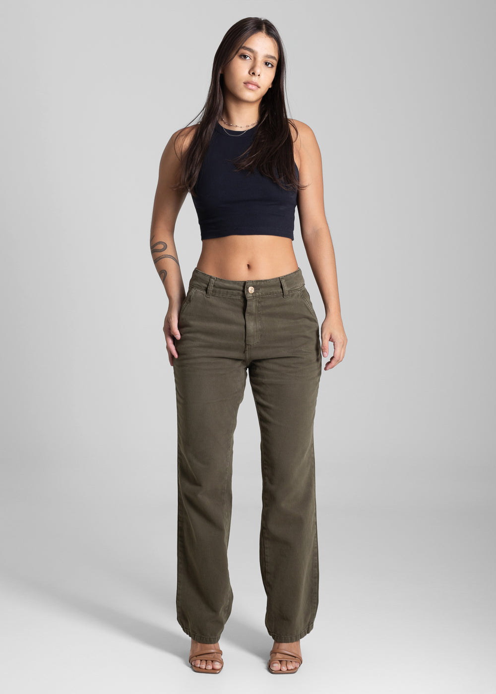 Calça Sarja Sawary Reta - 282326 VERDE