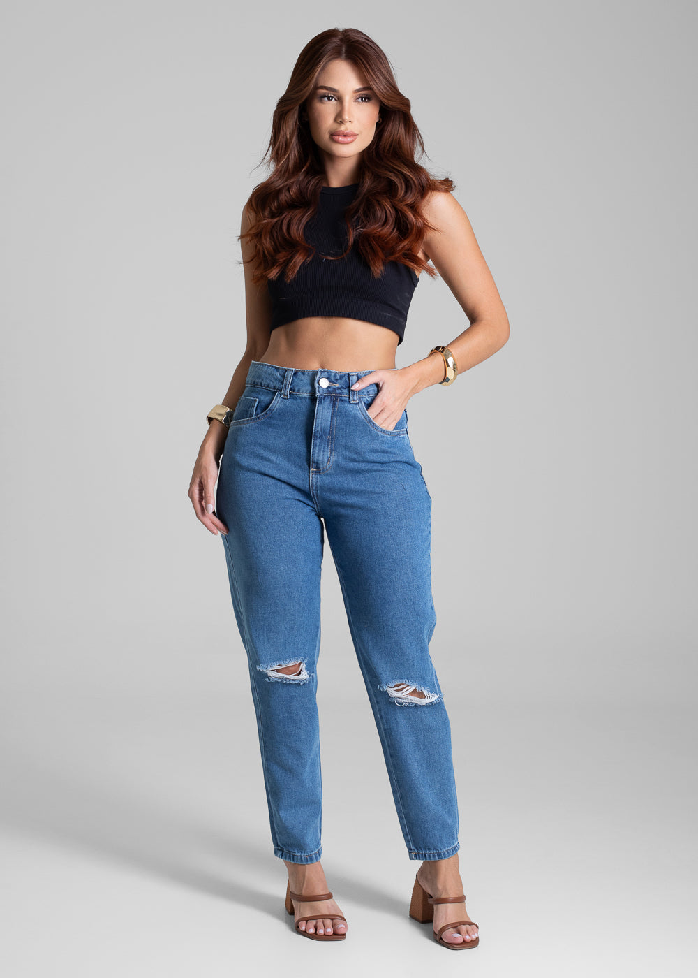 Calça Jeans Sawary Mom - 282336 AZUL