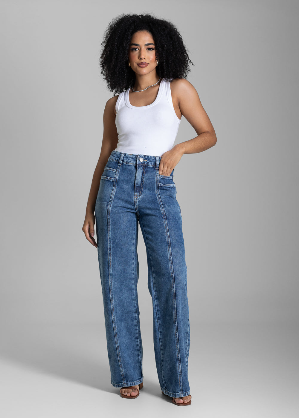 Calça Jeans Sawary Wide Leg - 282337 AZUL