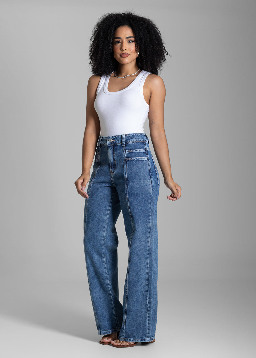 Calça Jeans Sawary Wide Leg - 282337 AZUL