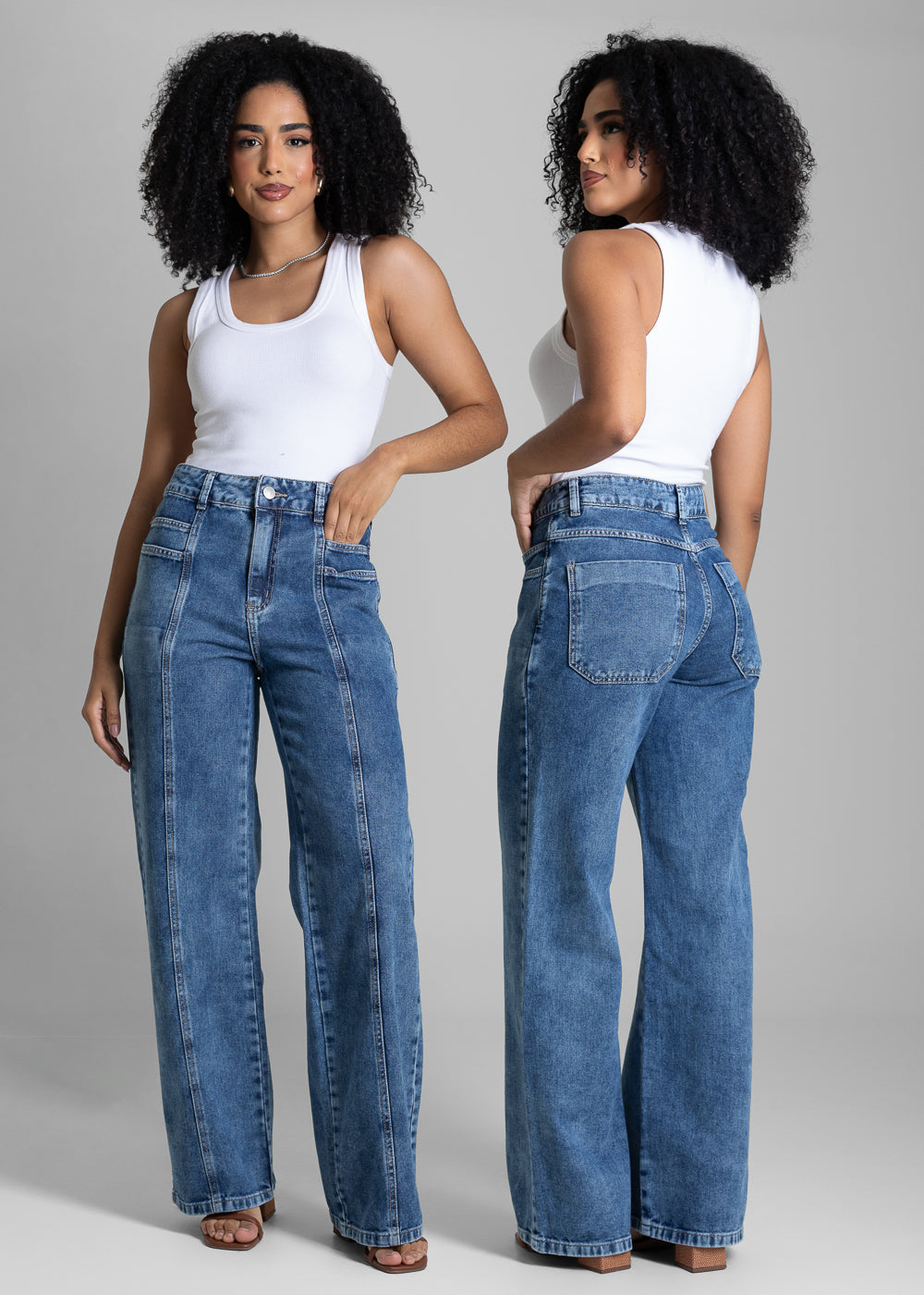 Calça Jeans Sawary Wide Leg - 282337 AZUL