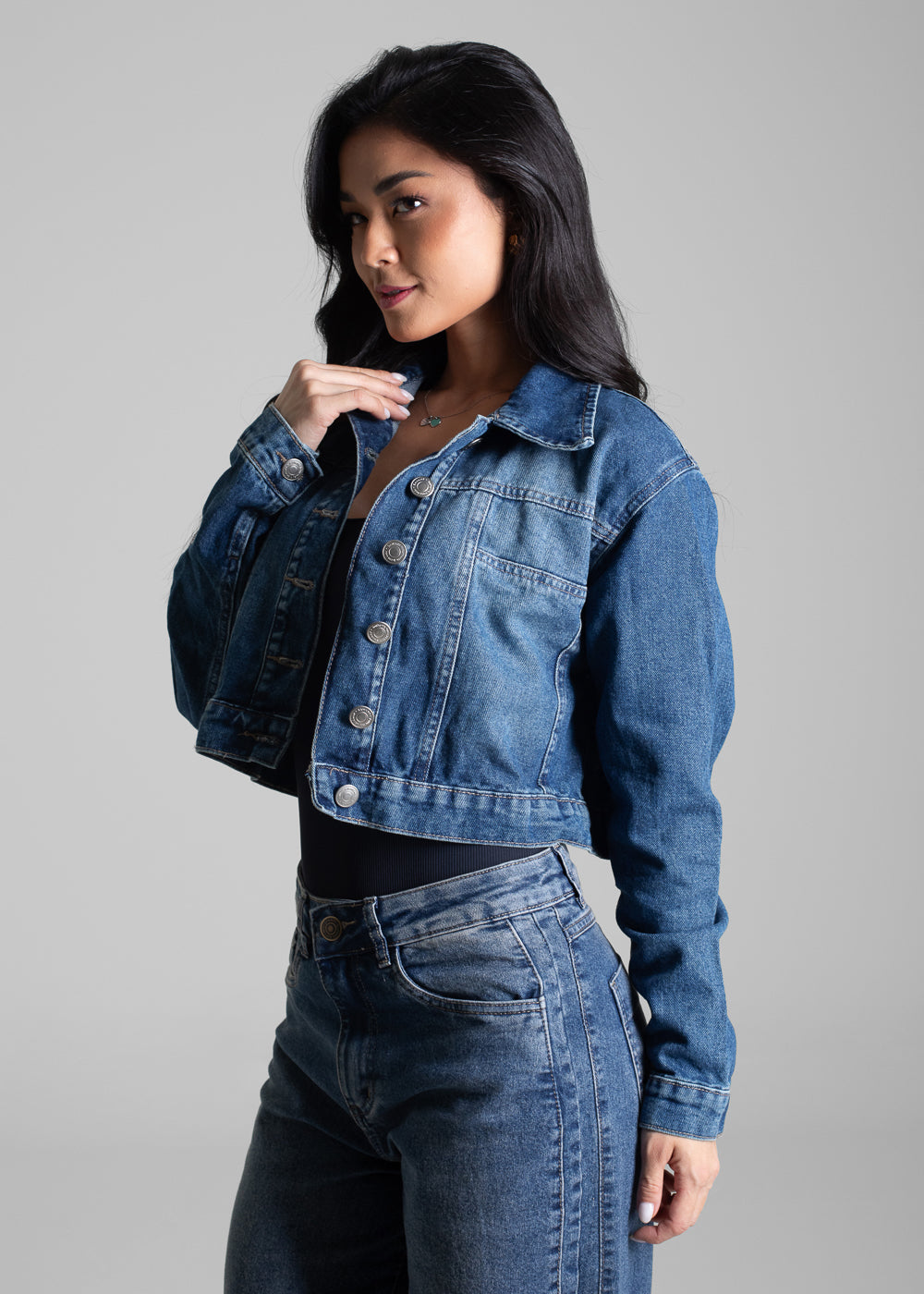 Jaqueta Jeans Sawary - 282338 AZUL