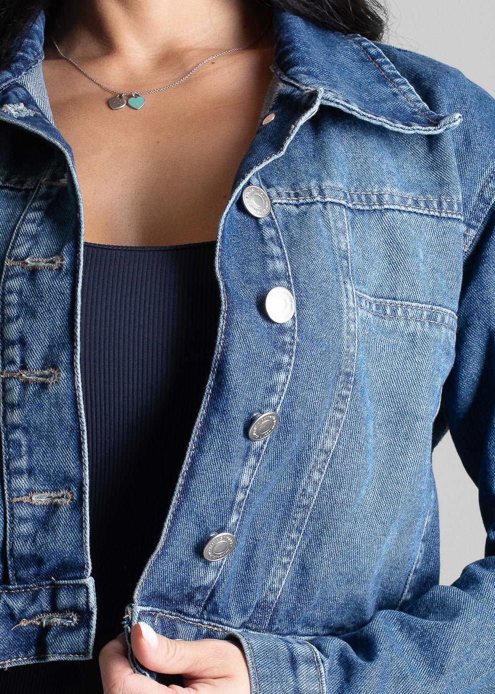 Jaqueta Jeans Sawary - 282338 AZUL