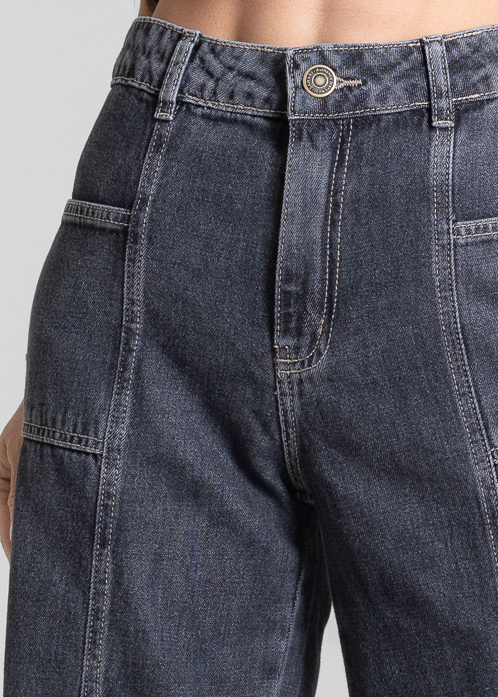 Calça Jeans Sawary Super Wide Leg - 282349 PRETO