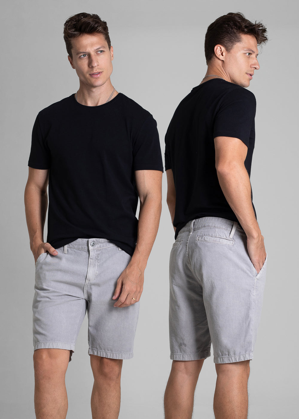 Bermuda Linho Sawary - 282357 CINZA