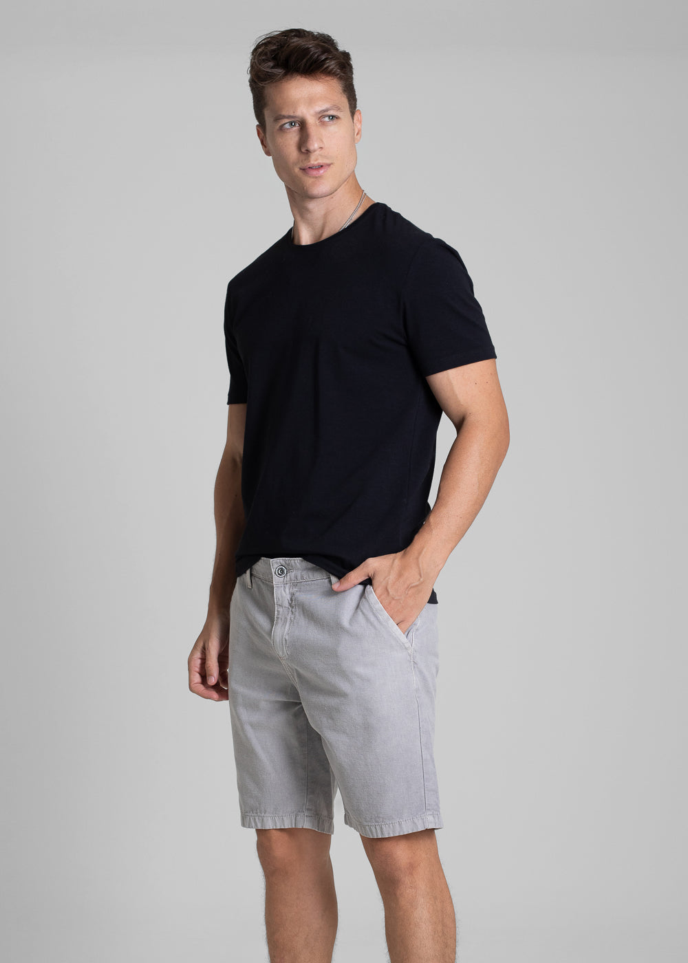 Bermuda Linho Sawary - 282357 CINZA