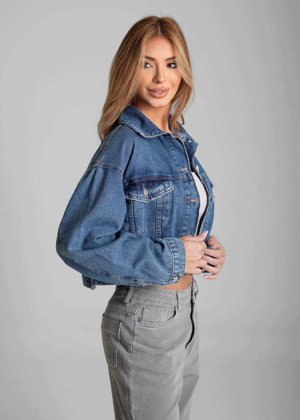 Jaqueta Jeans Sawary - 282365 AZUL
