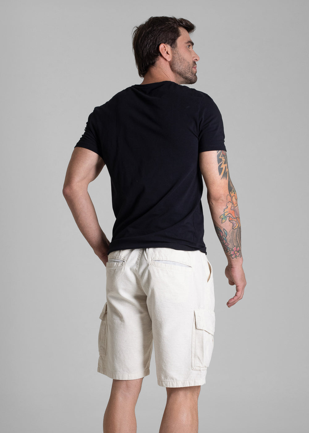 Bermuda Linho Cargo Sawary - 282378 OFF WHITE