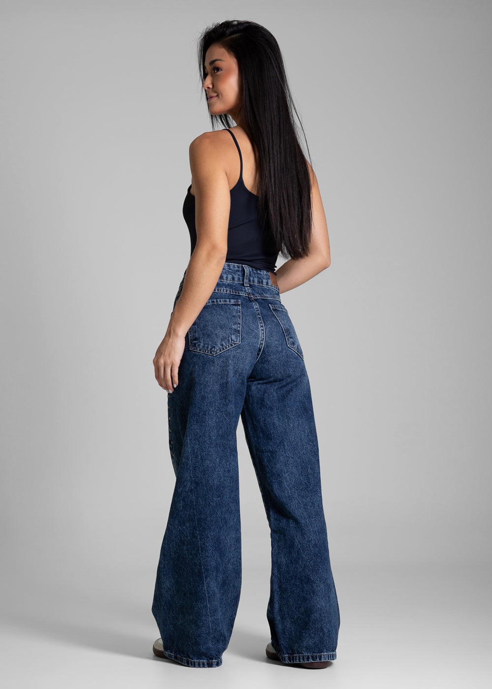 Calça Jeans Sawary Wide Leg Petit - 282398 AZUL