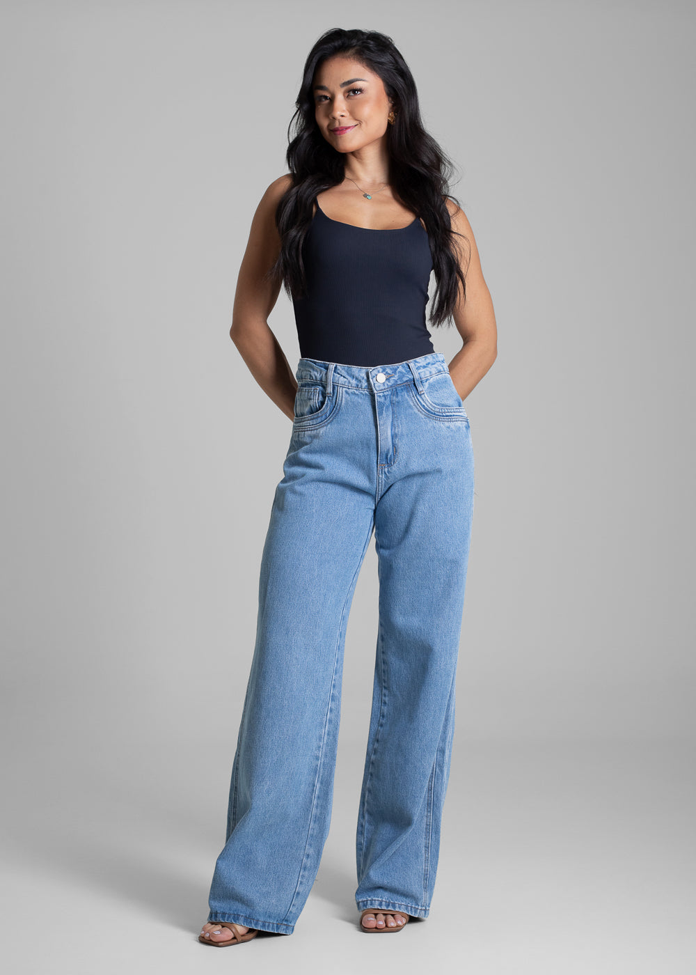 Calça Jeans Sawary Wide Leg - 282427 AZUL