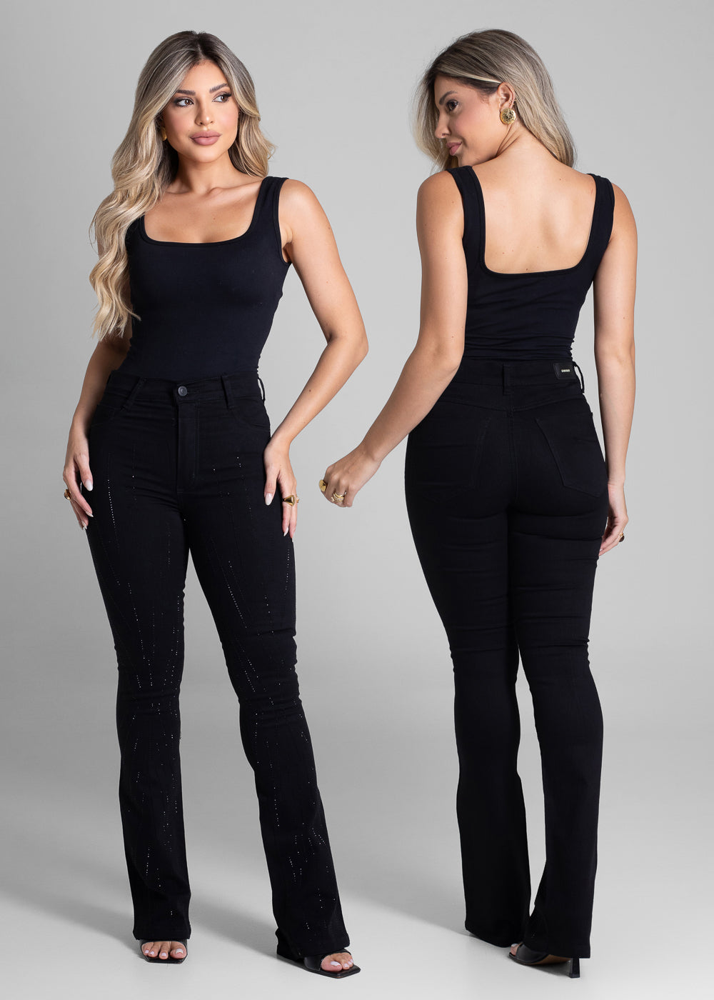 Calça Sarja Sawary Boot Cut - 282441 PRETO