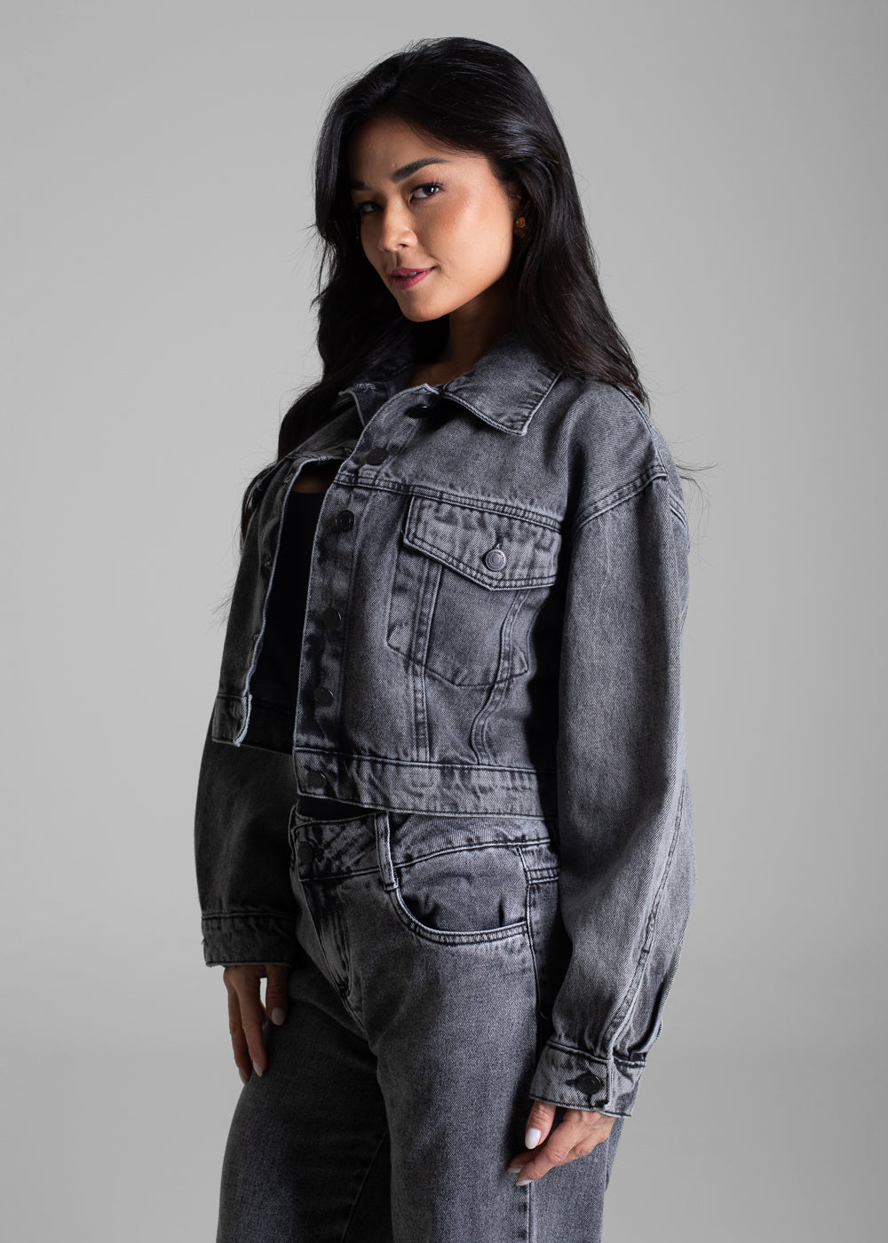 Jaqueta Jeans Sawary - 282490 PRETO