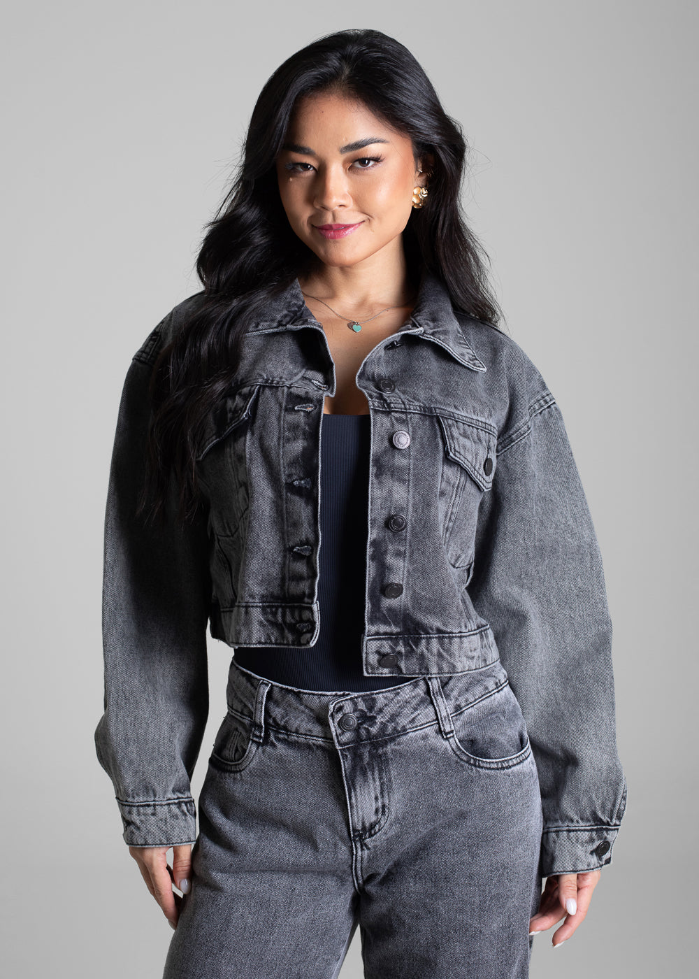 Jaqueta Jeans Sawary - 282490 PRETO