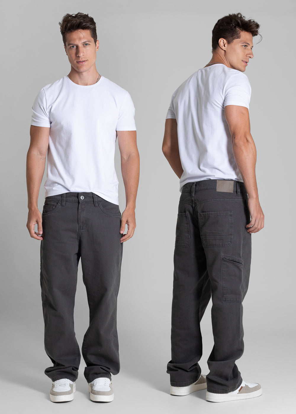 Calça Sarja Sawary Relaxed - 282494 CINZA CHUMBO