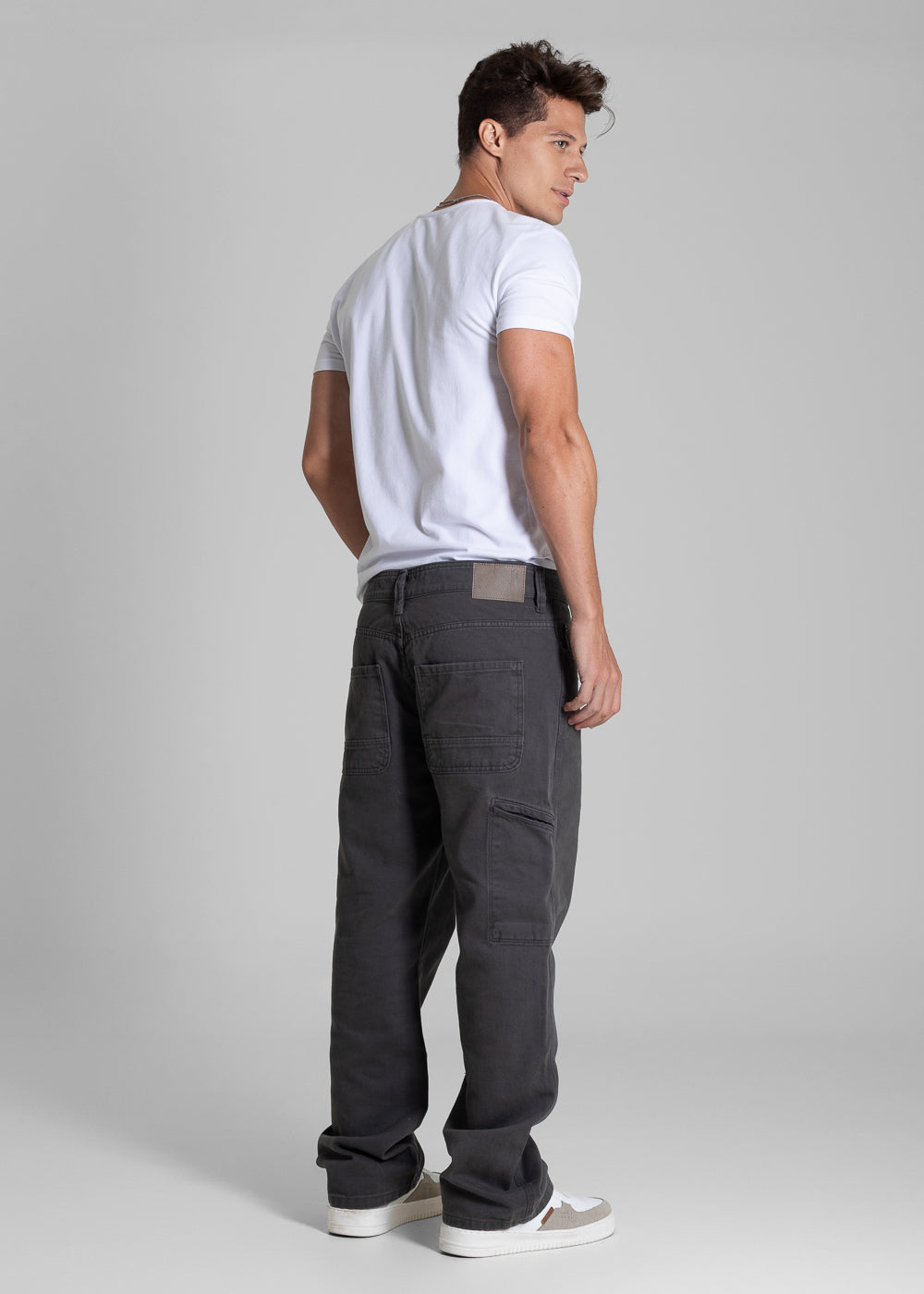 Calça Sarja Sawary Relaxed - 282494 CINZA CHUMBO