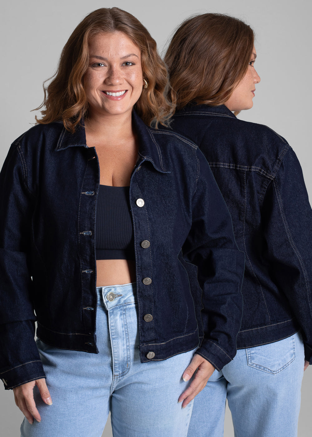 Jaqueta Jeans Sawary Plus Size - 282500 AZUL