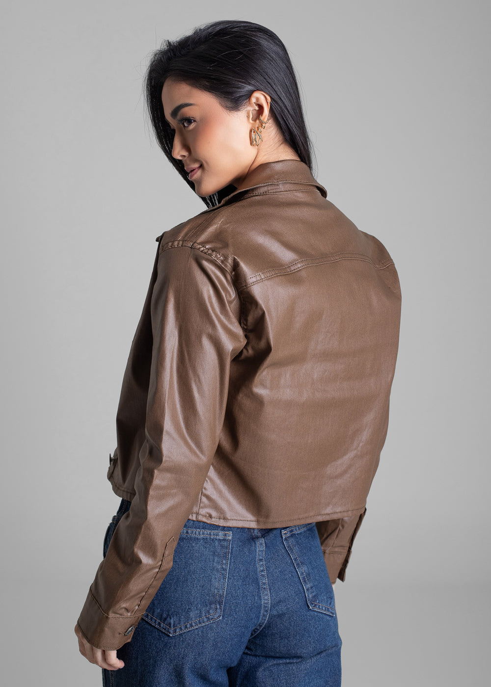 Jaqueta Resinada Sawary - 282513 MARROM