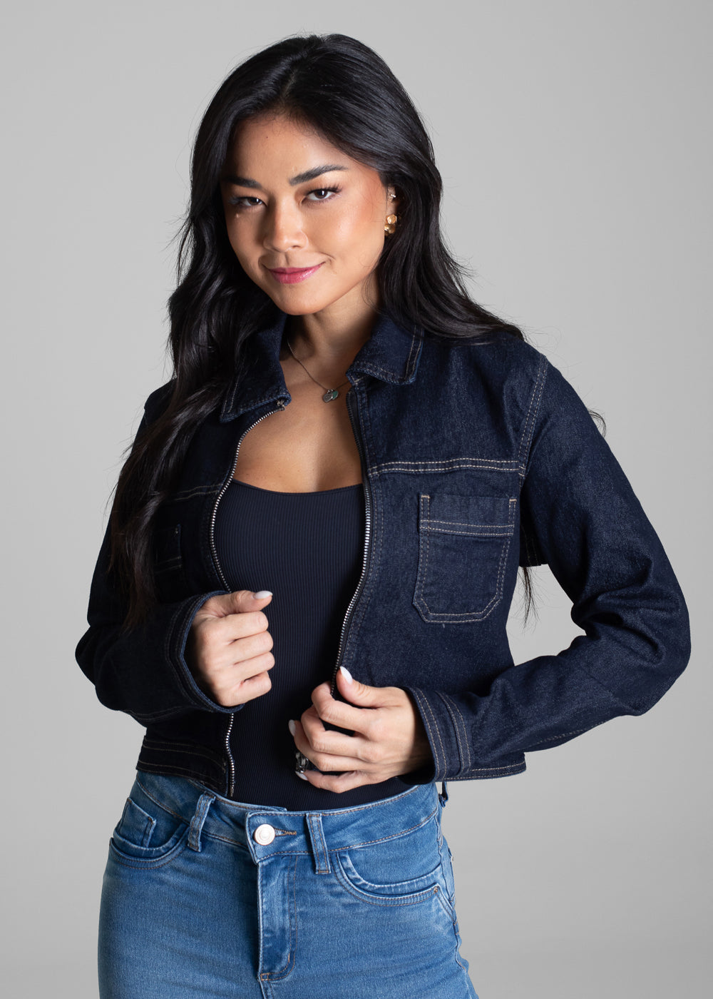 Jaqueta Jeans Sawary - 282528 AZUL