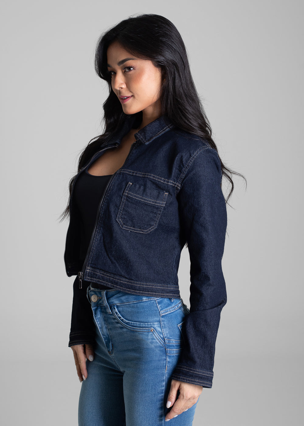 Jaqueta Jeans Sawary - 282528 AZUL