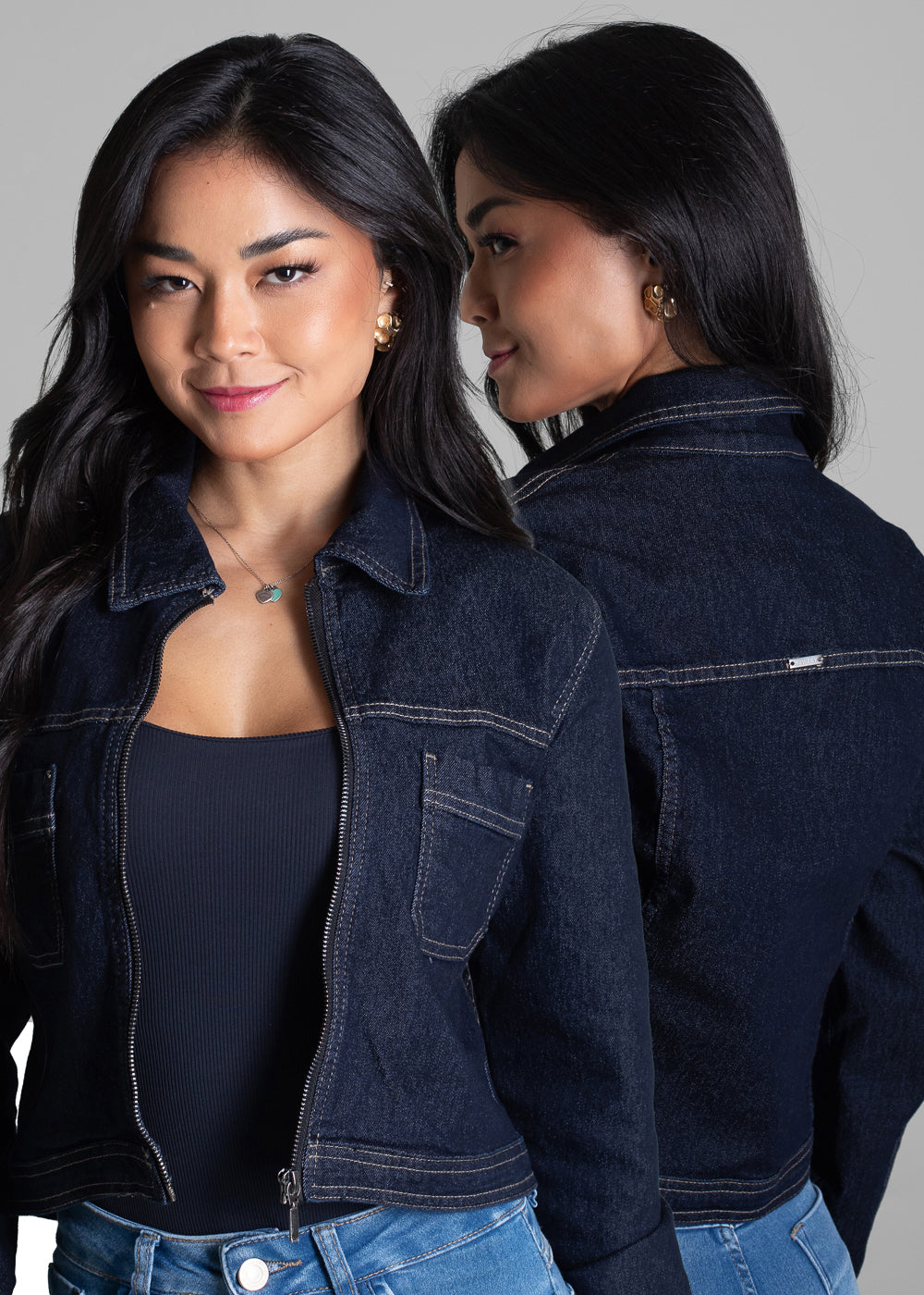 Jaqueta Jeans Sawary - 282528 AZUL