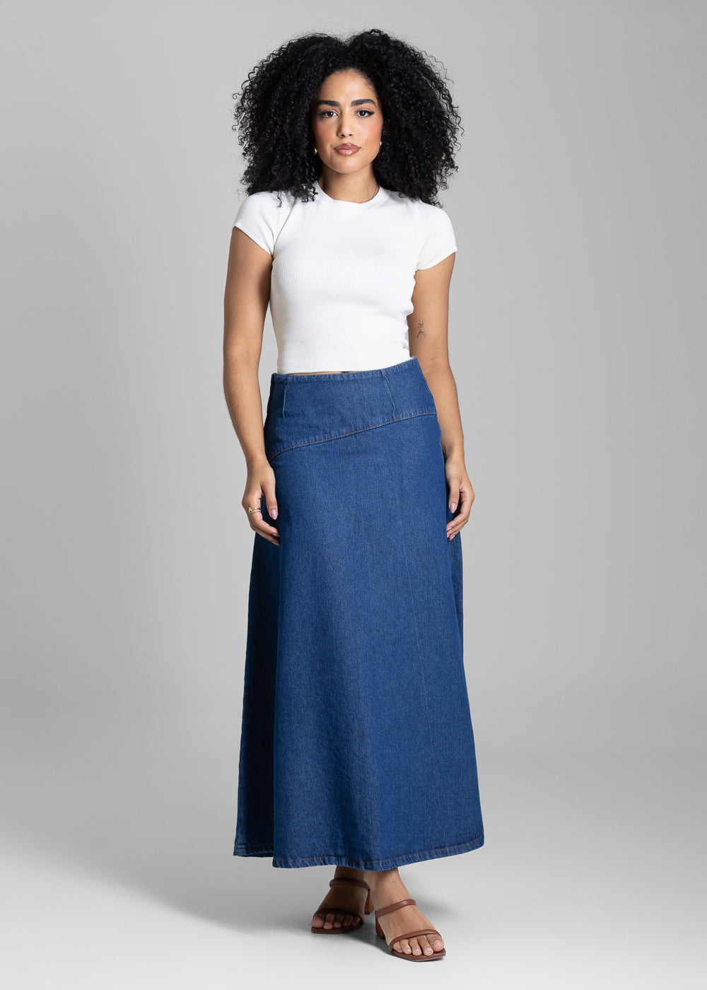 Saia Jeans Sawary Midi - 282529 AZUL