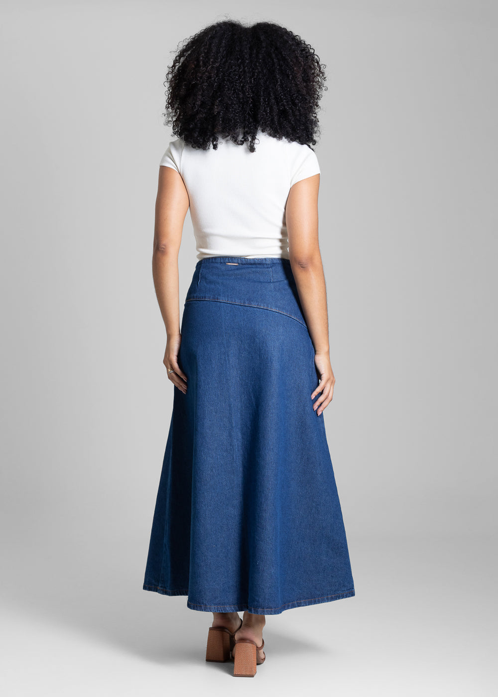 Saia Jeans Sawary Midi - 282529 AZUL