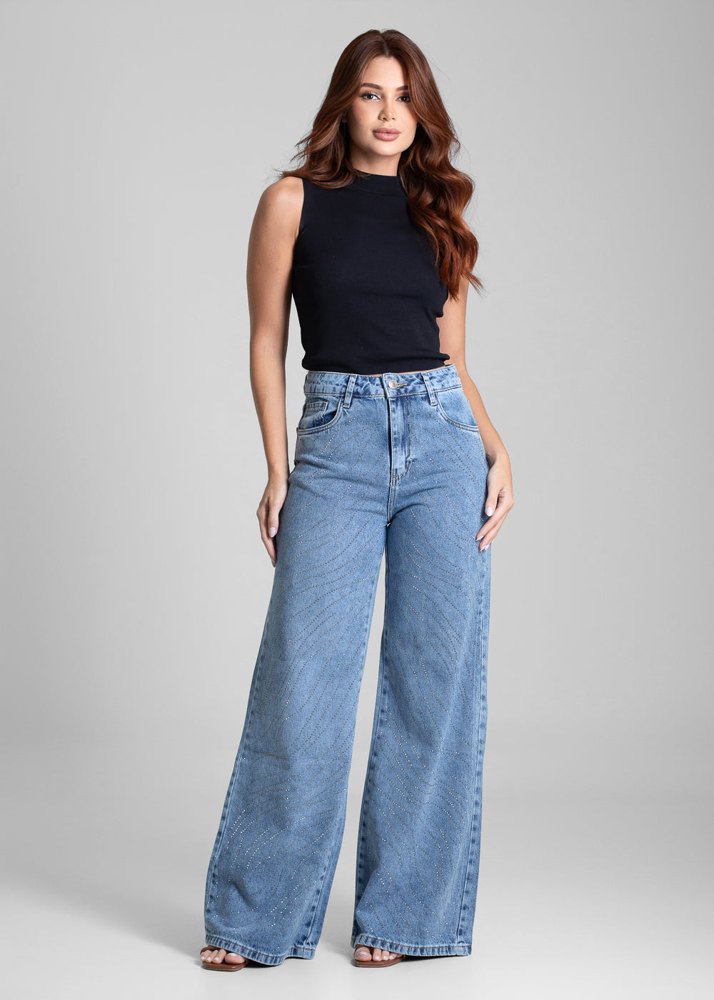 Calça Jeans Sawary Wide Leg - 282568 AZUL