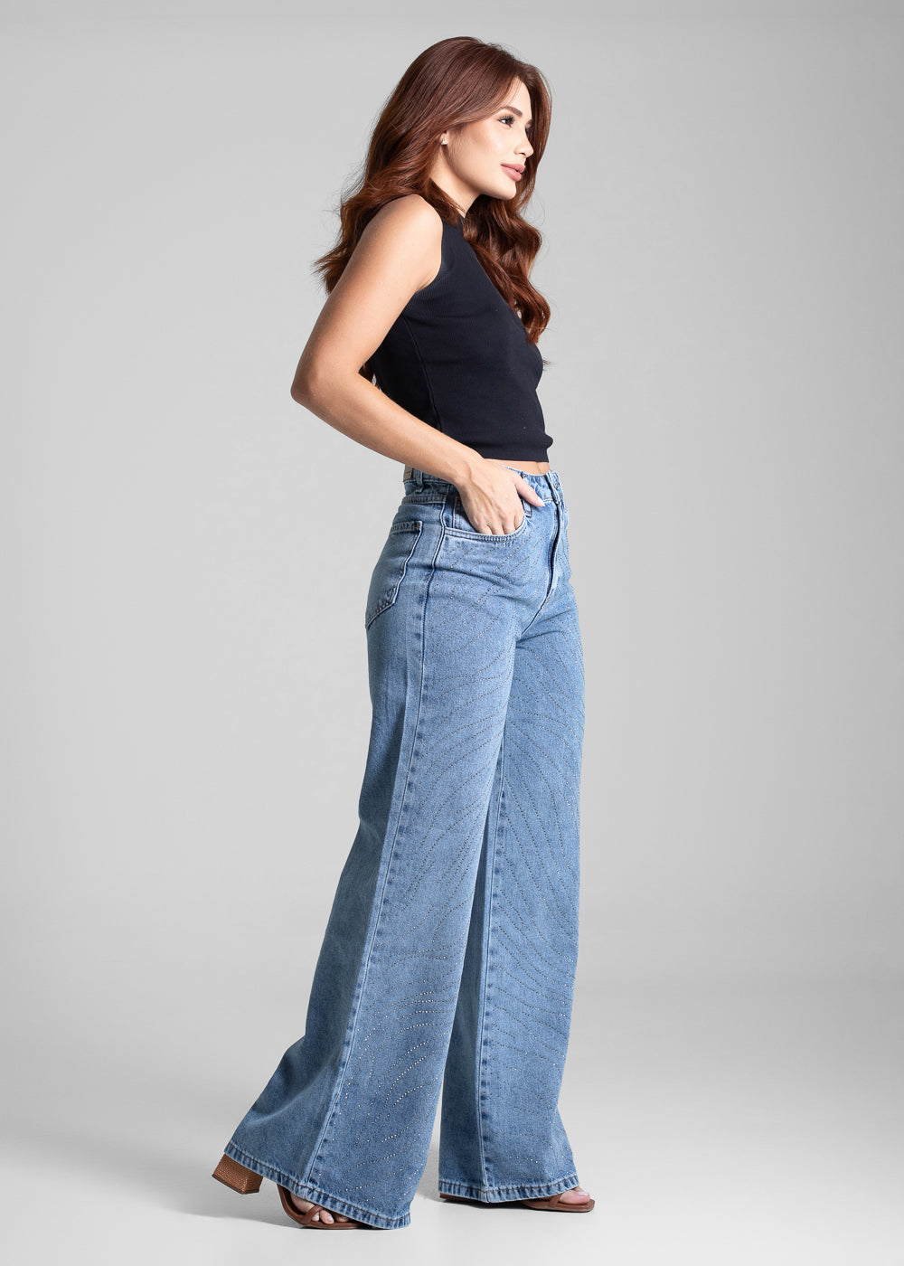 Calça Jeans Sawary Wide Leg - 282568 AZUL
