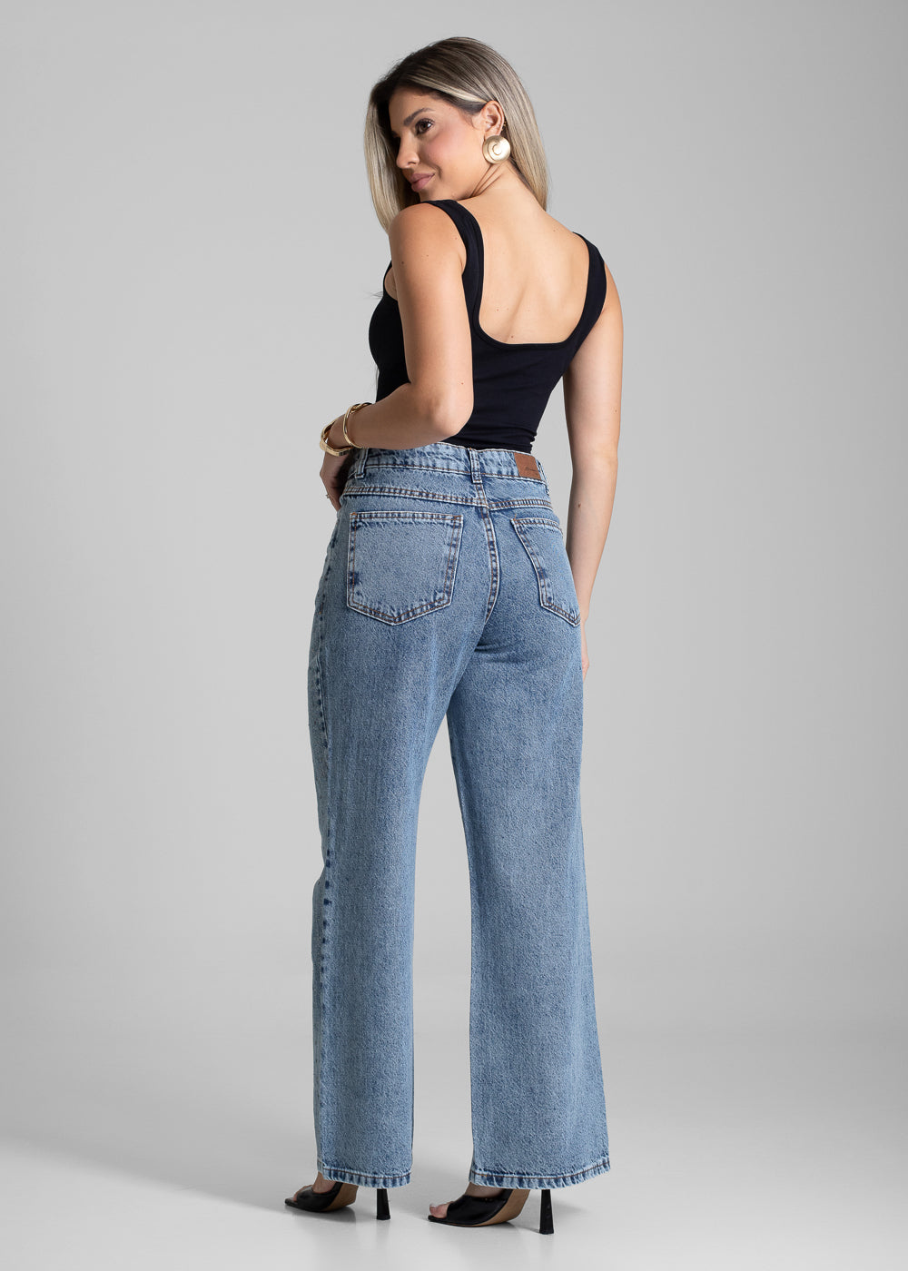 Calça Jeans Sawary Wide Leg Petit - 282569 AZUL