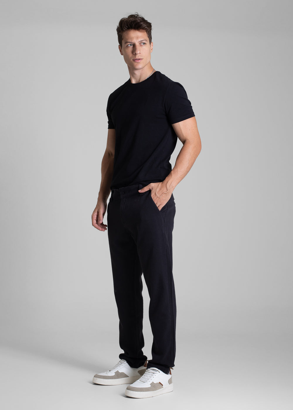 Calça Linho Sawary Slim - 282573 PRETO