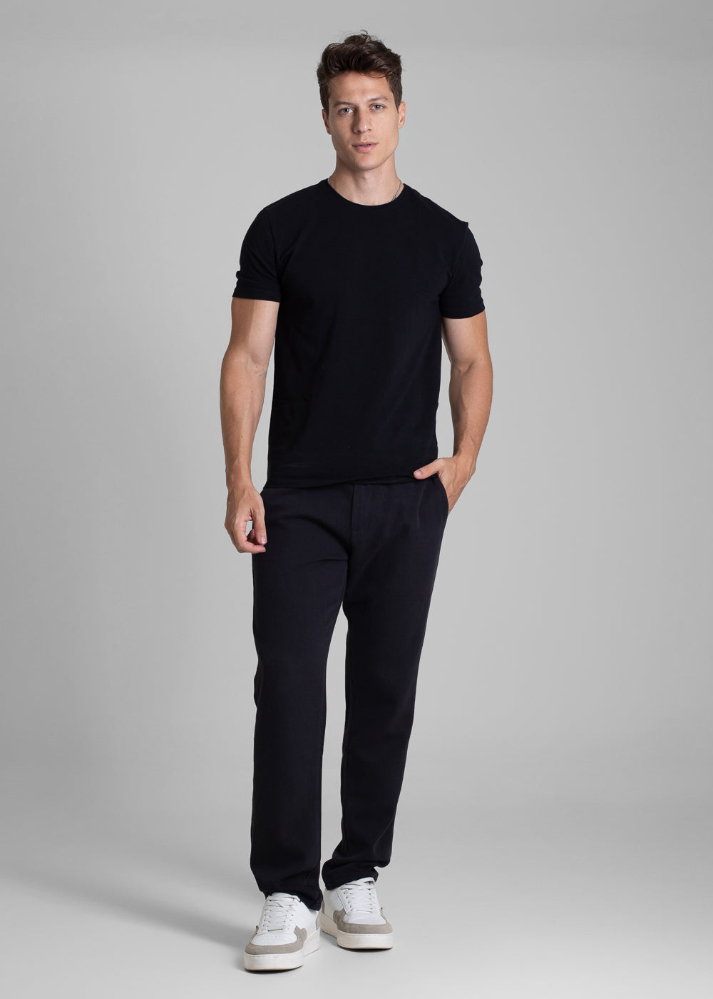 Calça Linho Sawary Slim - 282573 PRETO