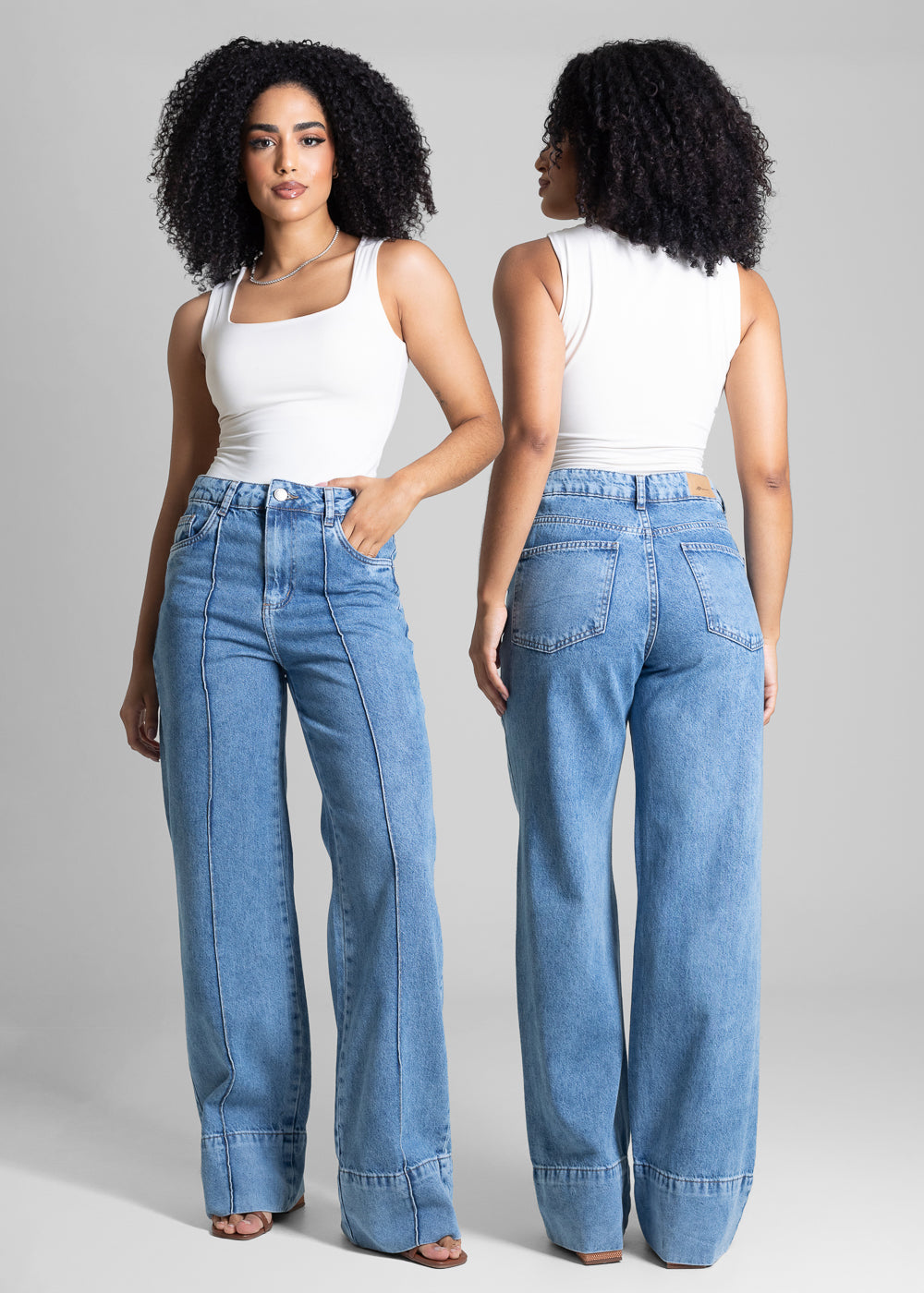 Calça Jeans Sawary Wide Leg - 282579 AZUL