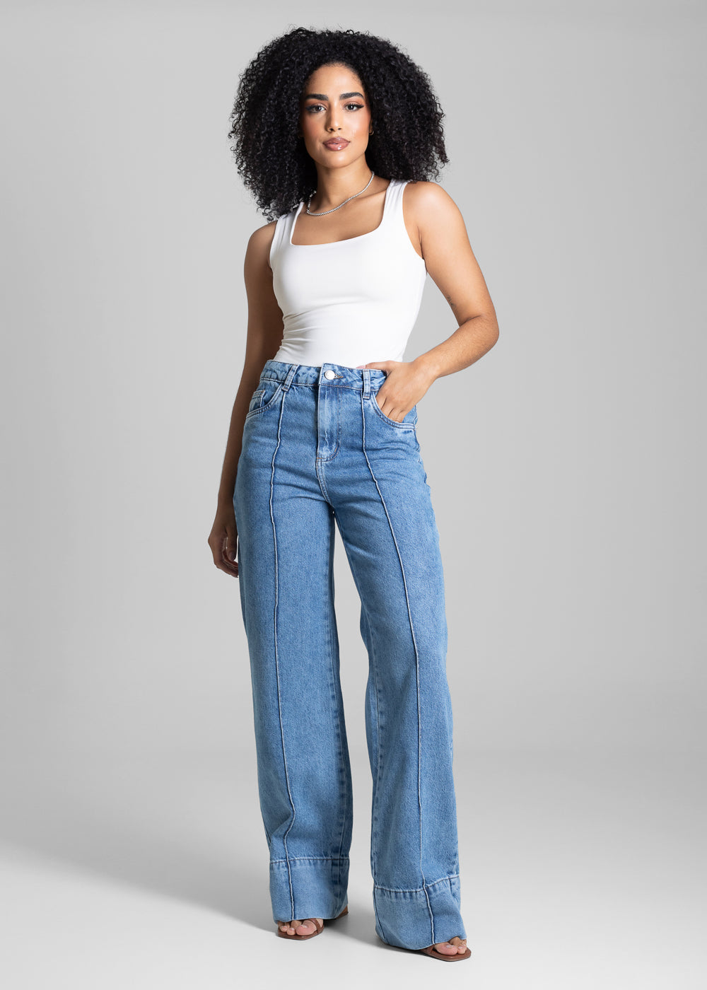 Calça Jeans Sawary Wide Leg - 282579 AZUL